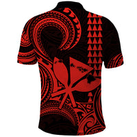 Custom Happy King Kamehameha Day Hawaii Polo Shirt Paradise of the Pacific Tribal Kakau with Kanaka Maoli - Red - Wonder Print Shop