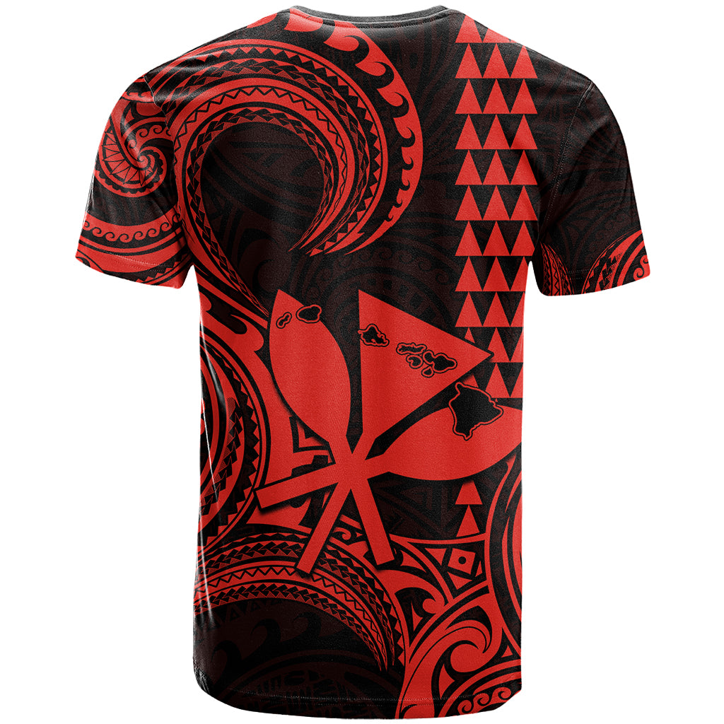 Custom Happy King Kamehameha Day Hawaii T Shirt Paradise of the Pacific Tribal Kakau with Kanaka Maoli - Red - Wonder Print Shop