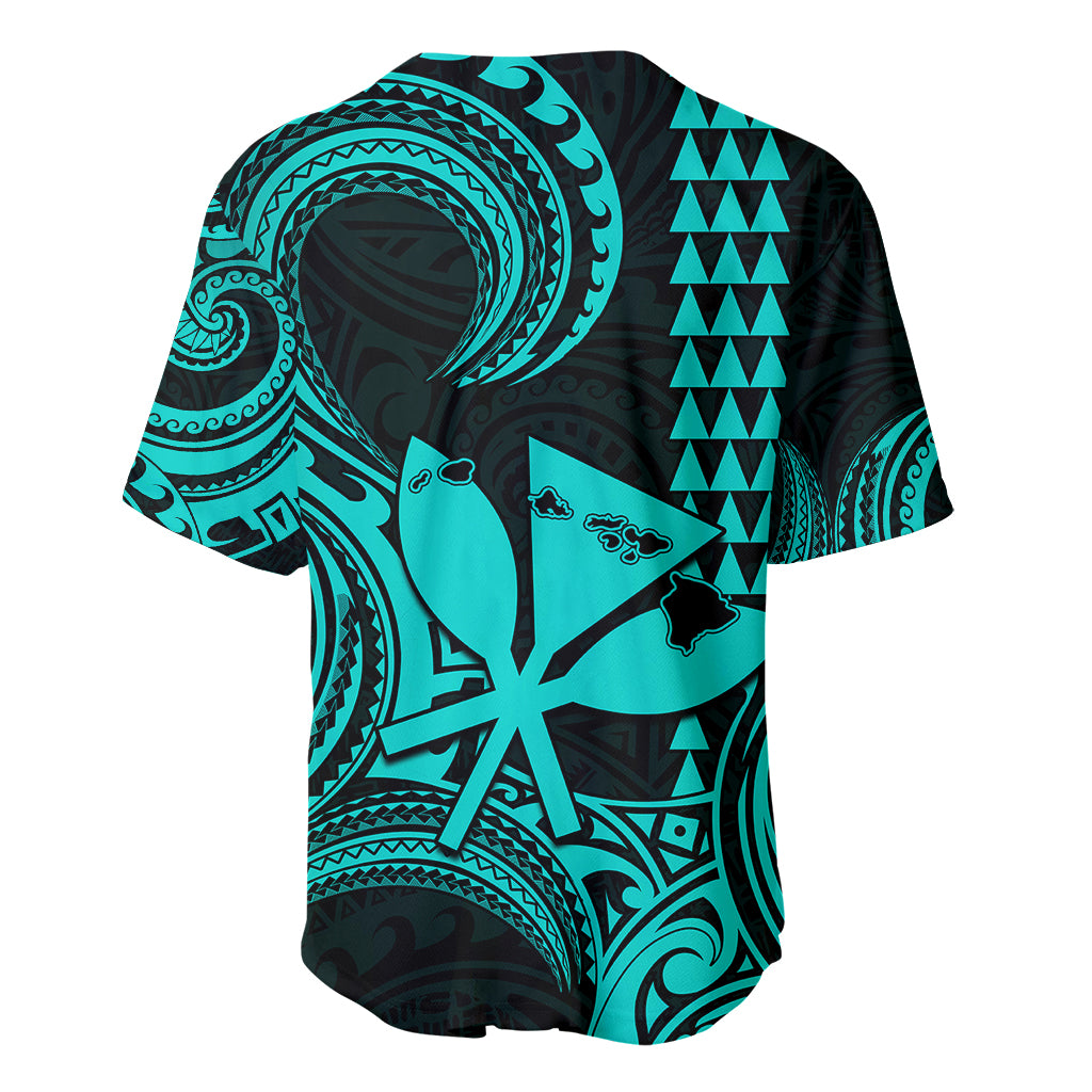 Custom Happy King Kamehameha Day Hawaii Baseball Jersey Paradise of the Pacific Tribal Kakau with Kanaka Maoli - Turquoise LT9 - Wonder Print Shop
