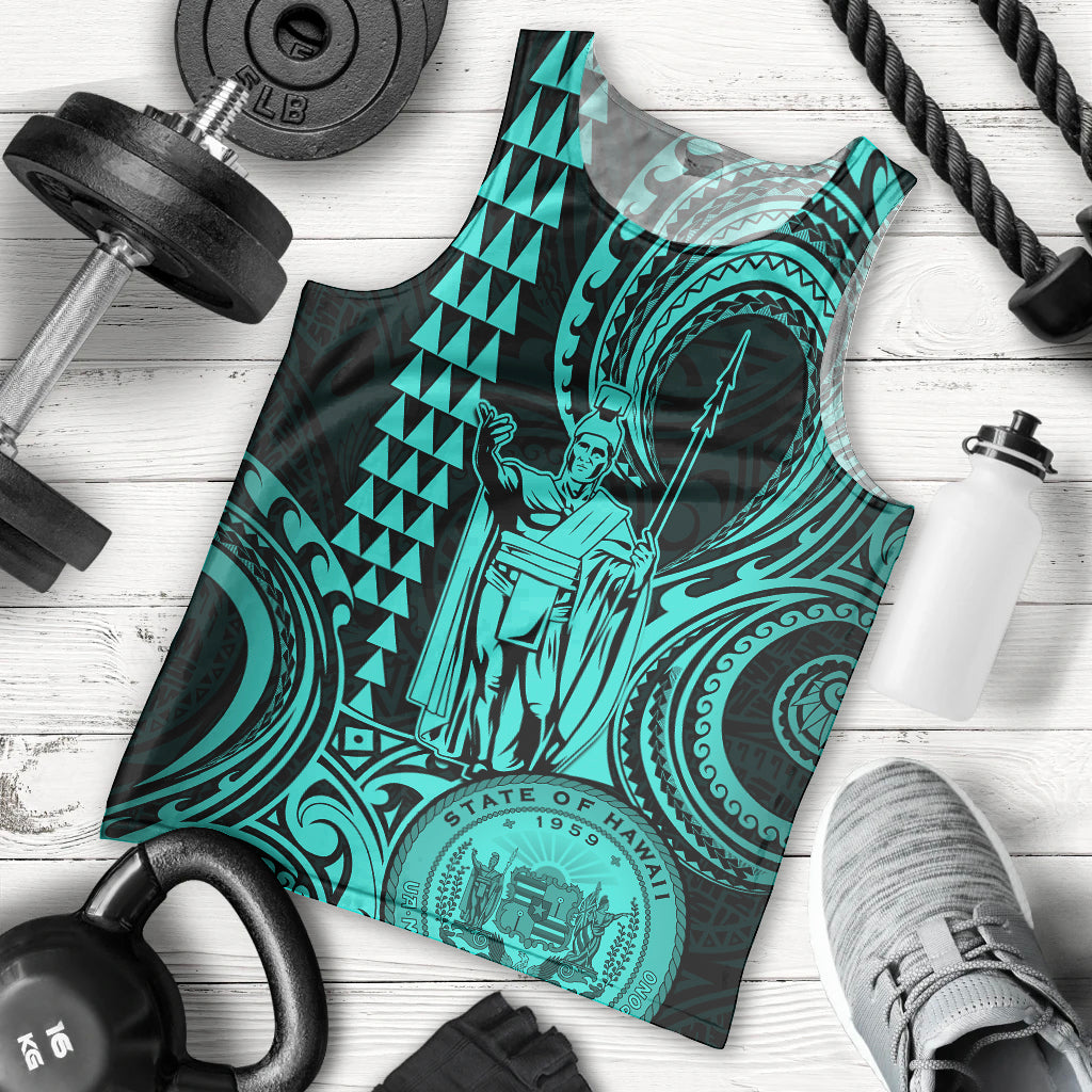 custom-happy-king-kamehameha-day-hawaii-men-tank-top-paradise-of-the-pacific-tribal-kakau-with-kanaka-maoli-turquoise