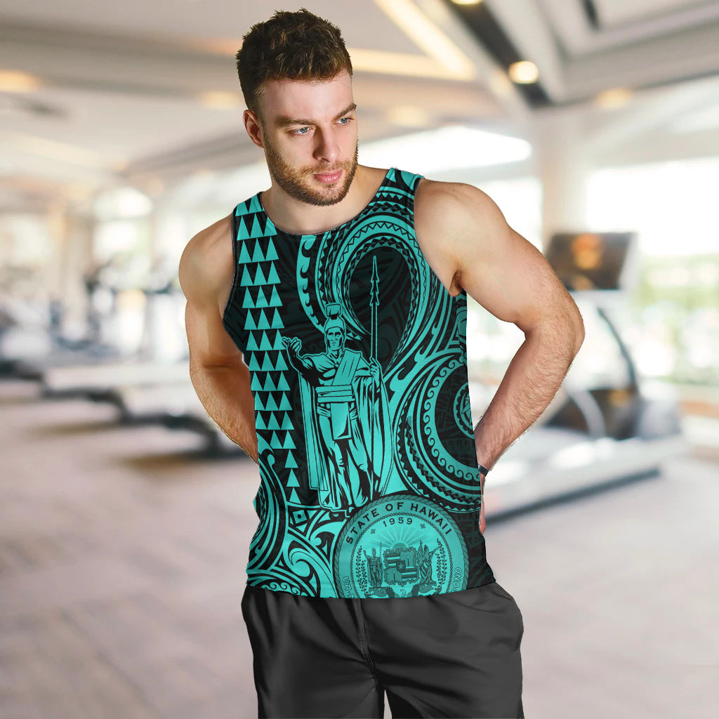 custom-happy-king-kamehameha-day-hawaii-men-tank-top-paradise-of-the-pacific-tribal-kakau-with-kanaka-maoli-turquoise