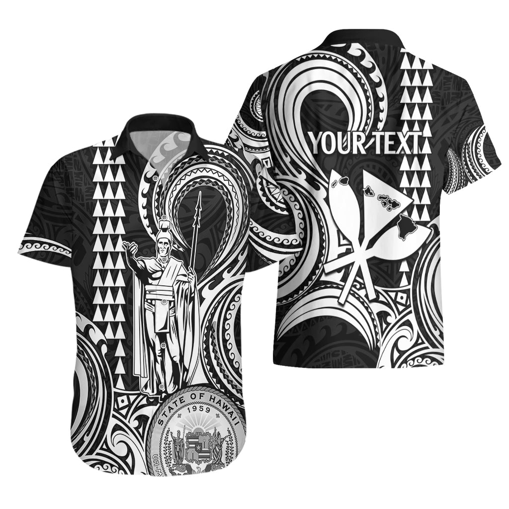 Custom Happy King Kamehameha Day Hawaii Hawaiian Shirt Paradise of the Pacific Tribal Kakau with Kanaka Maoli - White - Wonder Print Shop