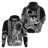 Custom Happy King Kamehameha Day Hawaii Hoodie Paradise of the Pacific Tribal Kakau with Kanaka Maoli - White - Wonder Print Shop