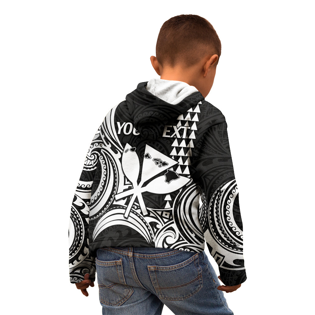 Custom Happy King Kamehameha Day Hawaii Kid Hoodie Paradise of the Pacific Tribal Kakau with Kanaka Maoli - White - Wonder Print Shop