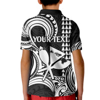 Custom Happy King Kamehameha Day Hawaii Kid Polo Shirt Paradise of the Pacific Tribal Kakau with Kanaka Maoli - White - Wonder Print Shop