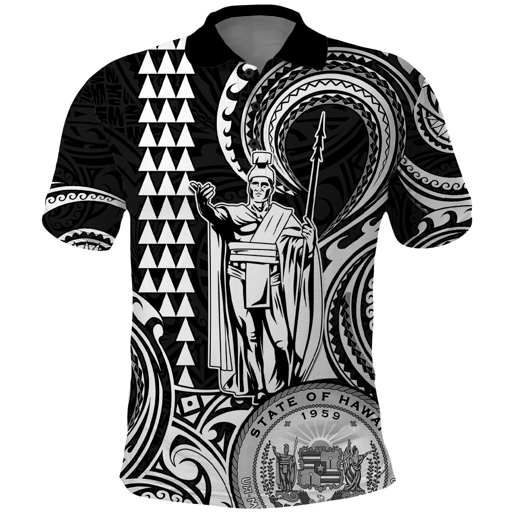 Custom Happy King Kamehameha Day Hawaii Polo Shirt Paradise of the Pacific Tribal Kakau with Kanaka Maoli - White - Wonder Print Shop