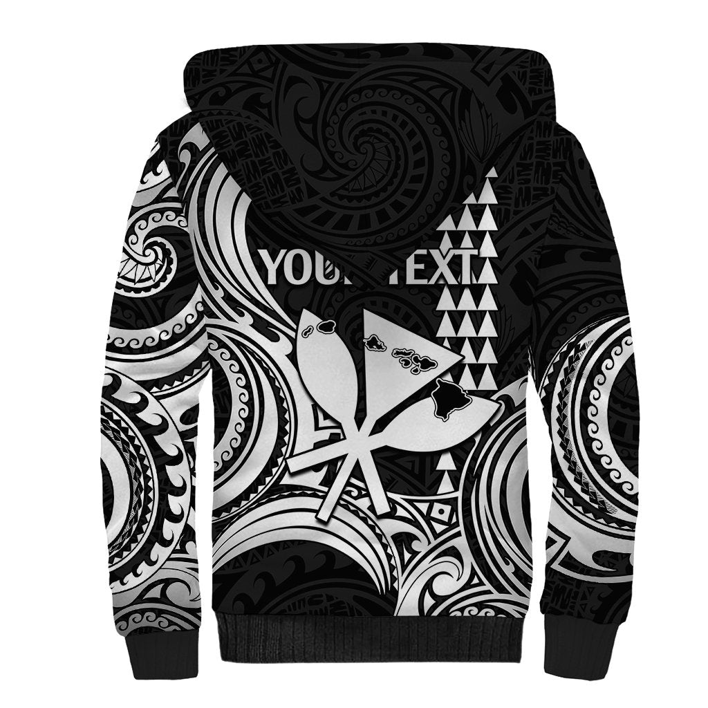 Custom Happy King Kamehameha Day Hawaii Sherpa Hoodie Paradise of the Pacific Tribal Kakau with Kanaka Maoli - White - Wonder Print Shop