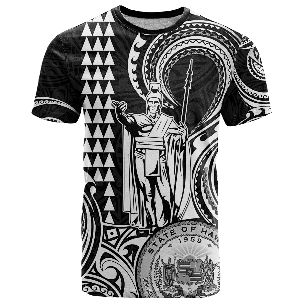 Custom Happy King Kamehameha Day Hawaii T Shirt Paradise of the Pacific Tribal Kakau with Kanaka Maoli - White - Wonder Print Shop