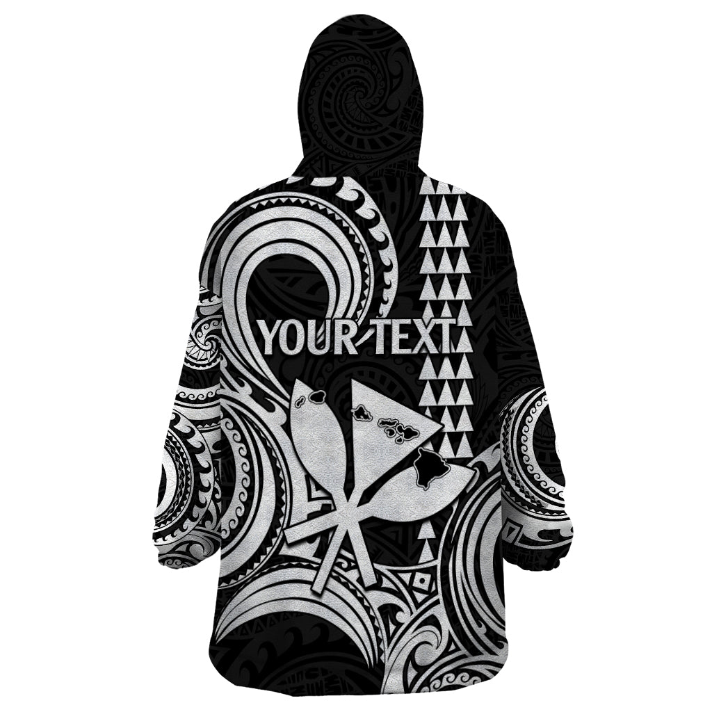 Custom Happy King Kamehameha Day Hawaii Wearable Blanket Hoodie Paradise of the Pacific Tribal Kakau with Kanaka Maoli - White - Wonder Print Shop