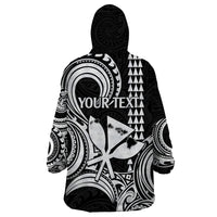 Custom Happy King Kamehameha Day Hawaii Wearable Blanket Hoodie Paradise of the Pacific Tribal Kakau with Kanaka Maoli - White - Wonder Print Shop
