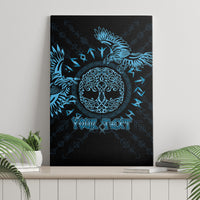 Personalized Odin's Celtic Raven Canvas Wall Art Blue Scandinavian Tattoo LT9 - Wonder Print Shop