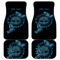 Personalized Odin's Celtic Raven Car Mats Blue Scandinavian Tattoo LT9 - Wonder Print Shop