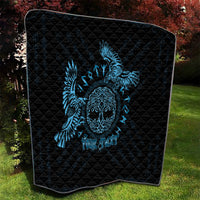 Personalized Odin's Celtic Raven Quilt Blue Scandinavian Tattoo - Wonder Print Shop