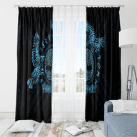 Personalized Odin's Celtic Raven Window Curtain Blue Scandinavian Tattoo - Wonder Print Shop