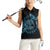 Personalized Odin's Celtic Raven Women Sleeveless Polo Shirt Blue Scandinavian Tattoo - Wonder Print Shop