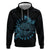 Personalized Odin's Celtic Raven Zip Hoodie Blue Scandinavian Tattoo - Wonder Print Shop