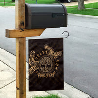 Personalized Odin's Celtic Raven Garden Flag Gold Scandinavian Tattoo - Wonder Print Shop