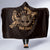 Personalized Odin's Celtic Raven Hooded Blanket Gold Scandinavian Tattoo