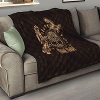 Personalized Odin's Celtic Raven Quilt Gold Scandinavian Tattoo - Wonder Print Shop