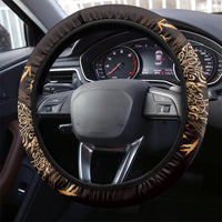 Odin's Celtic Raven Steering Wheel Cover Gold Scandinavian Tattoo - Wonder Print Shop