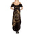 Personalized Odin's Celtic Raven Summer Maxi Dress Gold Scandinavian Tattoo - Wonder Print Shop