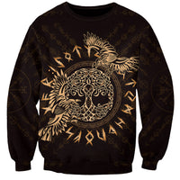 Personalized Odin's Celtic Raven Sweatshirt Gold Scandinavian Tattoo - Wonder Print Shop