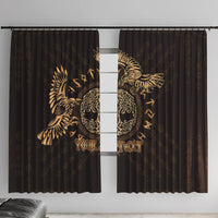 Personalized Odin's Celtic Raven Window Curtain Gold Scandinavian Tattoo - Wonder Print Shop