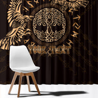 Personalized Odin's Celtic Raven Window Curtain Gold Scandinavian Tattoo - Wonder Print Shop