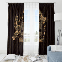 Personalized Odin's Celtic Raven Window Curtain Gold Scandinavian Tattoo - Wonder Print Shop