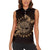 Personalized Odin's Celtic Raven Women Sleeveless Polo Shirt Gold Scandinavian Tattoo - Wonder Print Shop