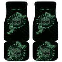 Personalized Odin's Celtic Raven Car Mats Green Scandinavian Tattoo LT9 - Wonder Print Shop