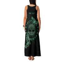 Personalized Odin's Celtic Raven Family Matching Tank Maxi Dress and Hawaiian Shirt Green Scandinavian Tattoo - Wonder Print Shop