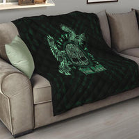 Personalized Odin's Celtic Raven Quilt Green Scandinavian Tattoo - Wonder Print Shop