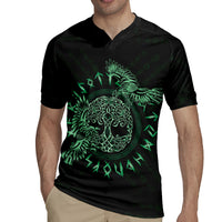 Personalized Odin's Celtic Raven Rugby Jersey Green Scandinavian Tattoo - Wonder Print Shop