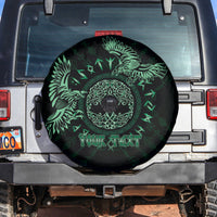 Personalized Odin's Celtic Raven Spare Tire Cover Green Scandinavian Tattoo - Wonder Print Shop
