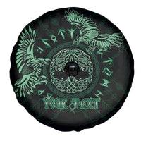 Personalized Odin's Celtic Raven Spare Tire Cover Green Scandinavian Tattoo - Wonder Print Shop
