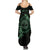 Personalized Odin's Celtic Raven Summer Maxi Dress Green Scandinavian Tattoo - Wonder Print Shop