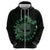 Personalized Odin's Celtic Raven Zip Hoodie Green Scandinavian Tattoo - Wonder Print Shop