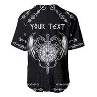 Personalized Viking Dragon Baseball Jersey with Sword Black Scandinavian Tattoo LT9 - Wonder Print Shop