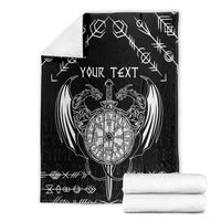 Personalized Viking Dragon Blanket with Sword Black Scandinavian Tattoo