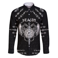 Personalized Viking Dragon Family Matching Short Sleeve Bodycon Dress and Hawaiian Shirt with Sword Black Scandinavian Tattoo - Wonder Print Shop