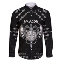 Personalized Viking Dragon Family Matching Summer Maxi Dress and Hawaiian Shirt with Sword Black Scandinavian Tattoo - Wonder Print Shop