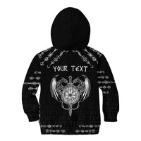 Personalized Viking Dragon Kid Hoodie with Sword Black Scandinavian Tattoo - Wonder Print Shop