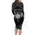 Personalized Viking Dragon Long Sleeve Bodycon Dress with Sword Black Scandinavian Tattoo - Wonder Print Shop