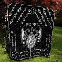 Personalized Viking Dragon Quilt with Sword Black Scandinavian Tattoo - Wonder Print Shop