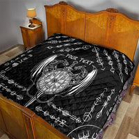 Personalized Viking Dragon Quilt with Sword Black Scandinavian Tattoo - Wonder Print Shop