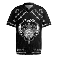 Personalized Viking Dragon Rugby Jersey with Sword Black Scandinavian Tattoo - Wonder Print Shop