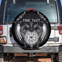 Personalized Viking Dragon Spare Tire Cover with Sword Black Scandinavian Tattoo - Wonder Print Shop