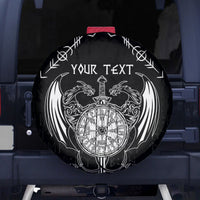 Personalized Viking Dragon Spare Tire Cover with Sword Black Scandinavian Tattoo - Wonder Print Shop