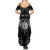 Personalized Viking Dragon Summer Maxi Dress with Sword Black Scandinavian Tattoo - Wonder Print Shop